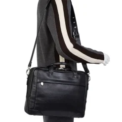 McKlein S Series Laptop Briefcase, Black Leather (15485)