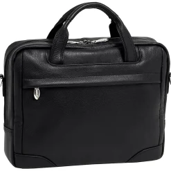 McKlein S Series Laptop Briefcase, Black Leather (15495)