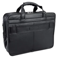 McKlein S Series Laptop Rolling Briefcase, Black Leather (15705)