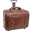 McKlein S Series, WEST TOWN, PebbleGrain Leather, Checkpoint-Friendly Detachable Wheeled Laptop Briefcase, Brown (15704)