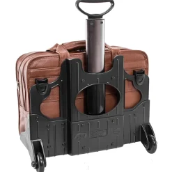McKlein S Series, WEST TOWN, PebbleGrain Leather, Checkpoint-Friendly Detachable Wheeled Laptop Briefcase, Brown (15704)