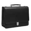 McKlein V Series, LEXINGTON, Top Grain Cowhide Leather,Flapover Double Compartment Briefcase, Black (83545)