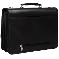 McKlein V Series, LEXINGTON, Top Grain Cowhide Leather,Flapover Double Compartment Briefcase, Black (83545)