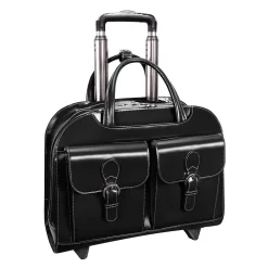 McKlein W Series Laptop Briefcase, Black Leather (96185A)