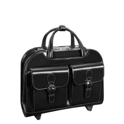 McKlein W Series Laptop Briefcase, Black Leather (96185A)