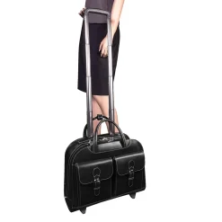 McKlein W Series Laptop Briefcase, Black Leather (96185A)