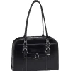 McKlein W Series Laptop Briefcase, Black Trimmed In Sand Leather (96525)