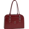 McKlein W Series Laptop Briefcase, Red Trimmed In Sand Leather (96526)