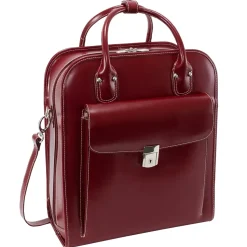 McKlein W Series Laptop Roller, Red Trimmed In Sand Leather (96496)