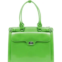 McKlein W Series, WINNETKA, Genuine Cowhide Leather,Ladies' Laptop Briefcase w/ Removable Sleeve, Green (94831)
