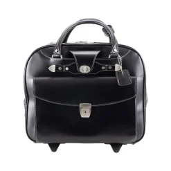McKleinUSA DENALI 15" Leather Rolling Laptop Bag, Black (99705)