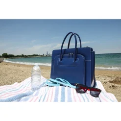 McKleinUSA Lake Forest W Series Leather Dual Compartment Briefcase, Navy (94337)