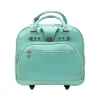 McKleinUSA REDWOOD 15" Leather Rolling Laptop Bag, Aqua Blue (99698)