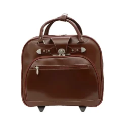 McKleinUSA REDWOOD 15" Leather Rolling Laptop Bag, Red (99696)