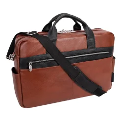 McKleinUSA SOUTHPORT U Series Leather Dual Compartment Briefcase, Brown (19100)