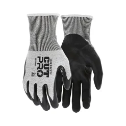 MCR Safety Cut Pro Hypermax Fiber/Bi-Polymer Work Gloves, Salt-and-Pepper/Black, XS, Pair (92754BPXS)