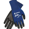 MCR SAFETY® Ninja® Lite Polyurethane Coated Palm and Fingertip Dipped Gloves, Blue, Medium, 12/Pair