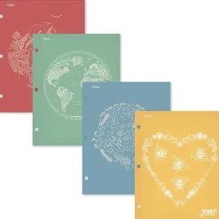 Mead We Mean Green 3-Hole Punched 2-Pocket Paper Folders, Assorted Colors (330000F)