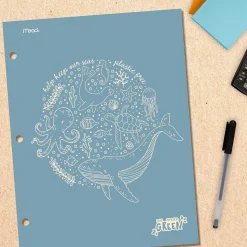 Mead We Mean Green 3-Hole Punched 2-Pocket Paper Folders, Assorted Colors (330000F)