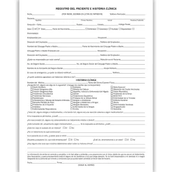 Medical Arts Press® Dental Registration and Medical History Form, Spanish