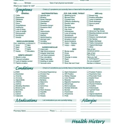 Medical Arts Press® Health History Patient Care Form, Green FormFamily™