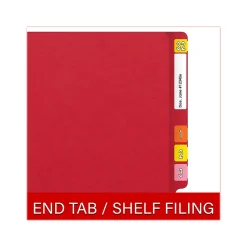 Medical Arts Press Heavy Duty End Tab File Folder, Straight-Cut, Letter Size, Red, 40/Box (S-09461-RED)