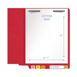 Medical Arts Press Heavy Duty End Tab File Folder, Straight-Cut, Letter Size, Red, 40/Box (S-09461-RED)