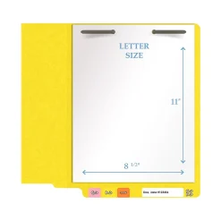 Medical Arts Press Heavy Duty End Tab File Folder, Straight-Cut, Letter Size, Yellow, 40/Box (S-09461-YLW)