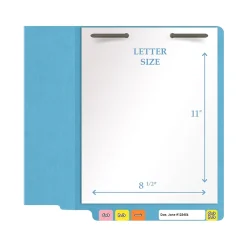 Medical Arts Press Heavy Duty End Tab File Folder, Straight-Cut, Letter Size, Blue, 40/Box (S-09461-DBL)