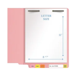 Medical Arts Press Heavy Duty End Tab File Folder, Straight-Cut, Letter Size, Pink, 40/Box (S-09461-PNK)