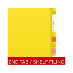 Medical Arts Press Heavy-Duty End Tab File Folder, Straight Cut, Letter-Size, Yellow, 40/Box (S-09458-YLW)