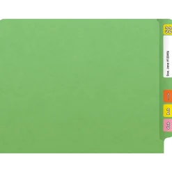 Medical Arts Press Heavy-Duty End Tab File Folder, Straight Cut, Letter-Size, Green, 40/Box (S-09459-GRN)