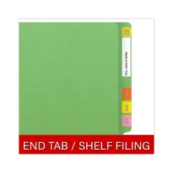 Medical Arts Press Heavy-Duty End Tab File Folder, Straight Cut, Letter-Size, Green, 40/Box (S-09459-GRN)