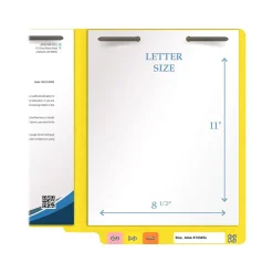 Medical Arts Press Heavy-Duty End Tab File Folder, Straight Cut, Letter-Size, Yellow, 40/Box (S-09459-YLW)