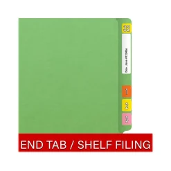 Medical Arts Press Heavy-Duty End Tab File Folder, Straight Cut, Letter-Size, Green, 40/Box (S-09458-GRN)
