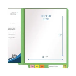 Medical Arts Press Heavy-Duty End Tab File Folder, Straight Cut, Letter-Size, Green, 40/Box (S-09458-GRN)