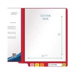 Medical Arts Press Heavy-Duty End Tab File Folder, Straight Cut, Letter-Size, Red, 40/Box (S-09458-RED)