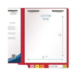 Medical Arts Press Heavy-Duty End Tab File Folder, Straight Cut, Letter-Size, Red, 40/Box (S-09459-RED)