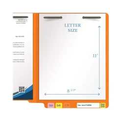 Medical Arts Press Heavy-Duty End Tab File Folder, Straight Cut, Letter-Size, Orange, 40/Box (S-09459-ORG)