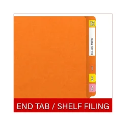 Medical Arts Press Heavy-Duty End Tab File Folder, Straight Cut, Letter-Size, Orange, 40/Box (S-09459-ORG)
