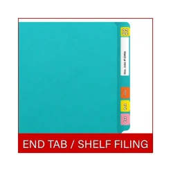 Medical Arts Press Heavy-Duty End Tab File Folder, Straight Cut, Letter Size, Light Blue, 40/Box (S-09459-LBL)
