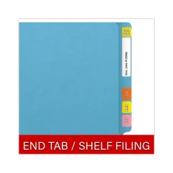 Medical Arts Press Heavy-Duty End Tab File Folder, Straight Cut, Letter-Size, Blue, 40/Box (S-09458-DBL)