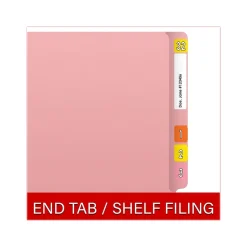 Medical Arts Press Heavy-Duty End Tab File Folder, Straight Cut, Letter-Size, Pink, 40/Box (S-09458-PNK)