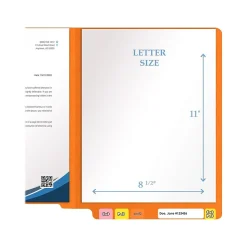 Medical Arts Press Heavy-Duty End Tab File Folder, Straight Cut, Letter-Size, Orange, 40/Box (S-09458-ORG)