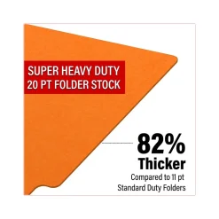 Medical Arts Press Heavy-Duty End Tab File Folder, Straight Cut, Letter-Size, Orange, 40/Box (S-09458-ORG)