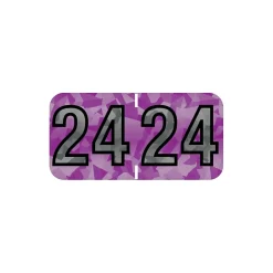Medical Arts Press Holographic End-Tab Year Labels, 2024, Violet, 500/Roll (0724HV)