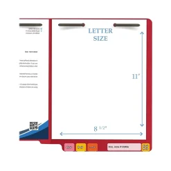 Medical Arts Press Reinforced End Tab File Folder, Straight Cut, Letter-Size, Red, 250/Carton (S-01502-RED-B)