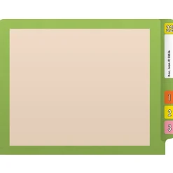 Medical Arts Press Reinforced End Tab File Folder, Straight-Cut, Letter Size, Manila/Green, 50/Box (S-09473-GRN)