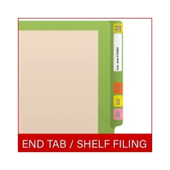 Medical Arts Press Reinforced End Tab File Folder, Straight-Cut, Letter Size, Manila/Green, 50/Box (S-09473-GRN)