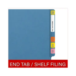 Medical Arts Press Reinforced End Tab File Folder, Straight Cut, Letter-Size, Blue, 50/Box (S-01602-BLU)